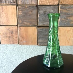 Vintage Hoosier Green Glass Vase